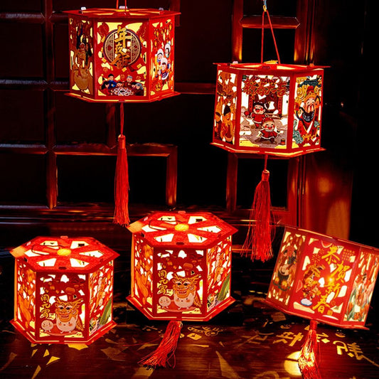 Traditional Chinese Style Spring Festival Projection Lantern Cartoon Handmade