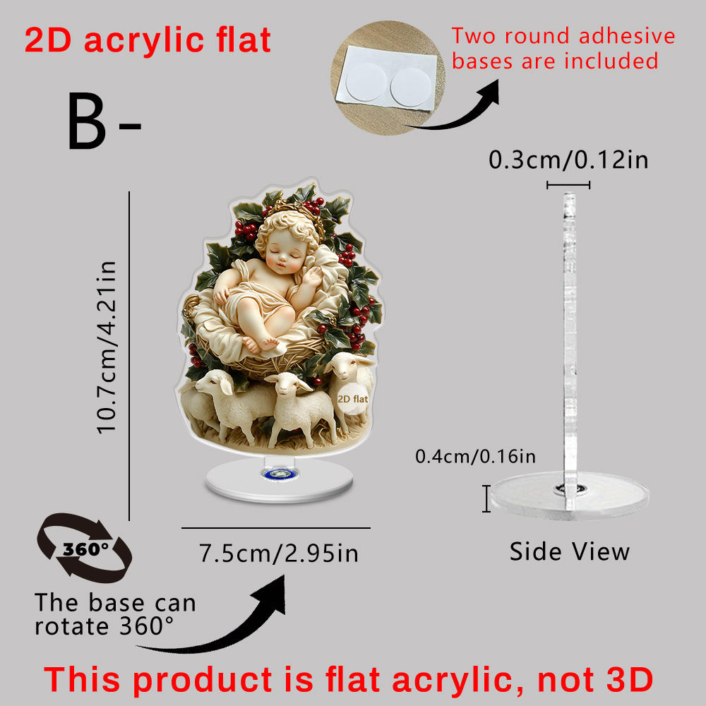 Exquisite 360 Rotatable Decoration Lightweight Holy Infant Acrylic Model.