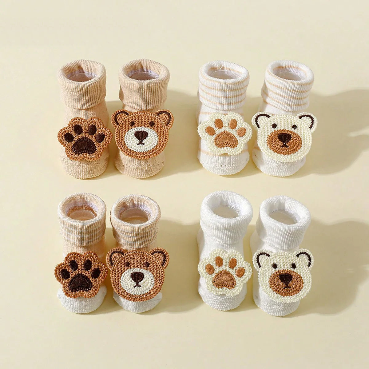 New Cute Cartoon Bear Baby Socks For Boys Girls Winter Soft Cotton Anti Slip.