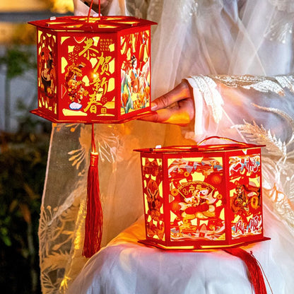 Traditional Chinese Style Spring Festival Projection Lantern Cartoon Handmade