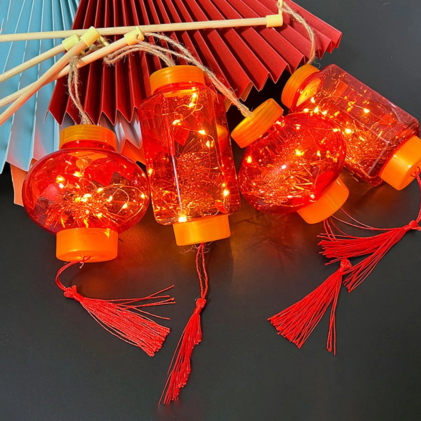 Spring Festival Lantern Chinese New Year Led Projection Lantern Toy with 3 Flash Modes