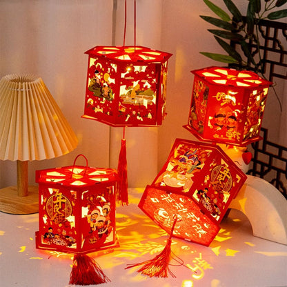 Traditional Chinese Style Spring Festival Projection Lantern Cartoon Handmade