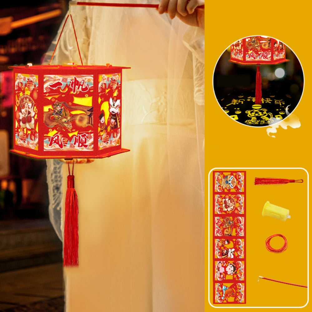 Traditional Chinese Style Spring Festival Projection Lantern Cartoon Handmade
