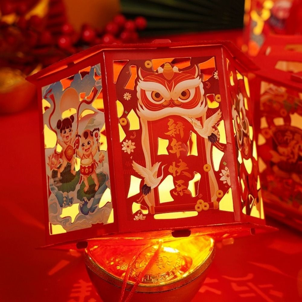 Traditional Chinese Style Spring Festival Projection Lantern Cartoon Handmade