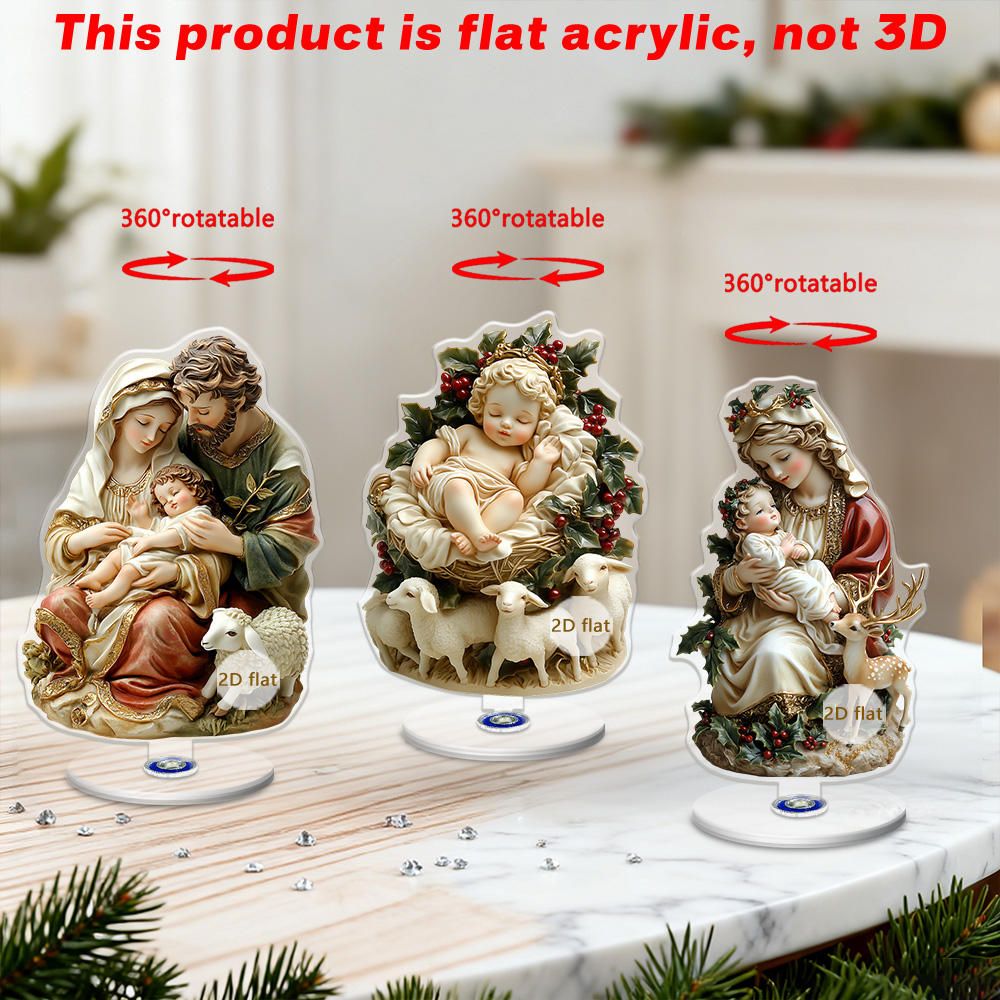 Exquisite 360 Rotatable Decoration Lightweight Holy Infant Acrylic Model.