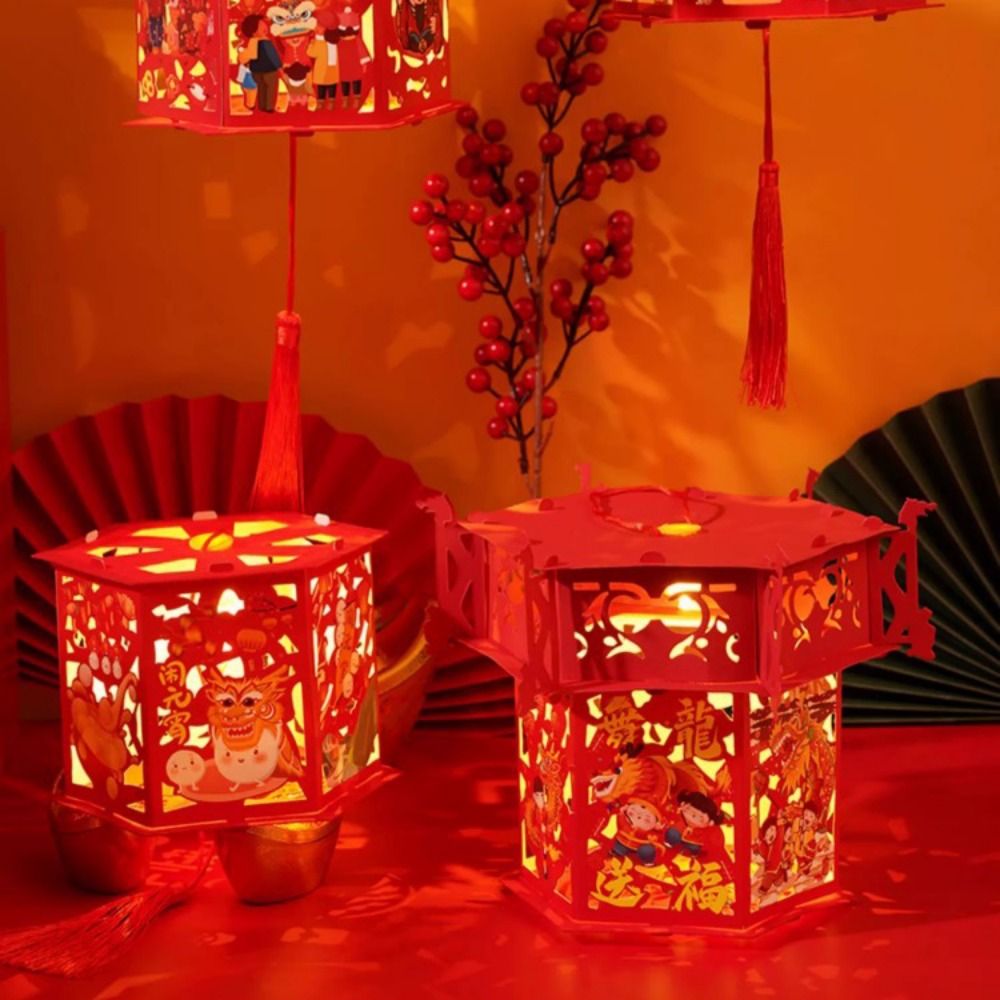 Traditional Chinese Style Spring Festival Projection Lantern Cartoon Handmade