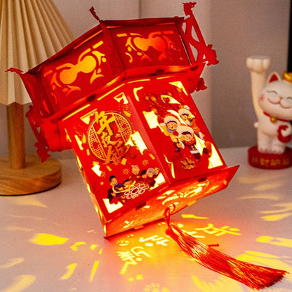 Traditional Chinese Style Spring Festival Projection Lantern Cartoon Handmade