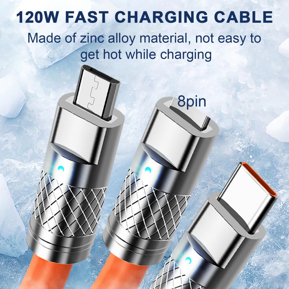 Xiaomi 120W Data Cable Fast Charging 6A 3 In 1 Type C Cable