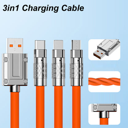 Xiaomi 120W Data Cable Fast Charging 6A 3 In 1 Type C Cable