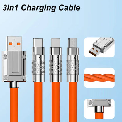 Xiaomi 120W Data Cable Fast Charging 6A 3 In 1 Type C Cable
