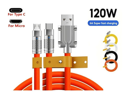 Xiaomi 120W Data Cable Fast Charging 6A 3 In 1 Type C Cable